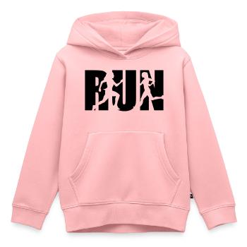 Running Woman, runner, run - Sweat Premium à capuche enfant bio - rose - Devant - AI Model Kid Female (0cm)