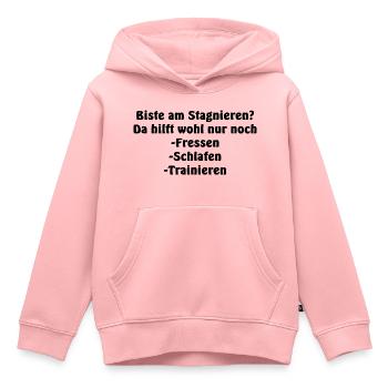 Fressen schlafen trainieren für optimales wachstum - Kinder Premium Organic Hoodie - Rosa - Vorne - AI Model Kid Female (0cm)