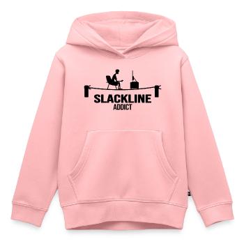 slackline slacken rope acrobat rope artist balance - Kids Premium Organic Hoodie - rose - Front - AI Model Kid Female (0cm)