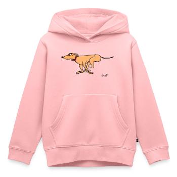 Ein junger Windhund, der geboren wurde, um zu laufen - Kinder Premium Organic Hoodie - Rosa - Vorne - AI Model Kid Female (0cm)