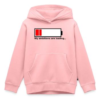 Mes ambitions sont en chargement... - Sweat Premium à capuche enfant bio - rose - Devant - AI Model Kid Female (0cm)
