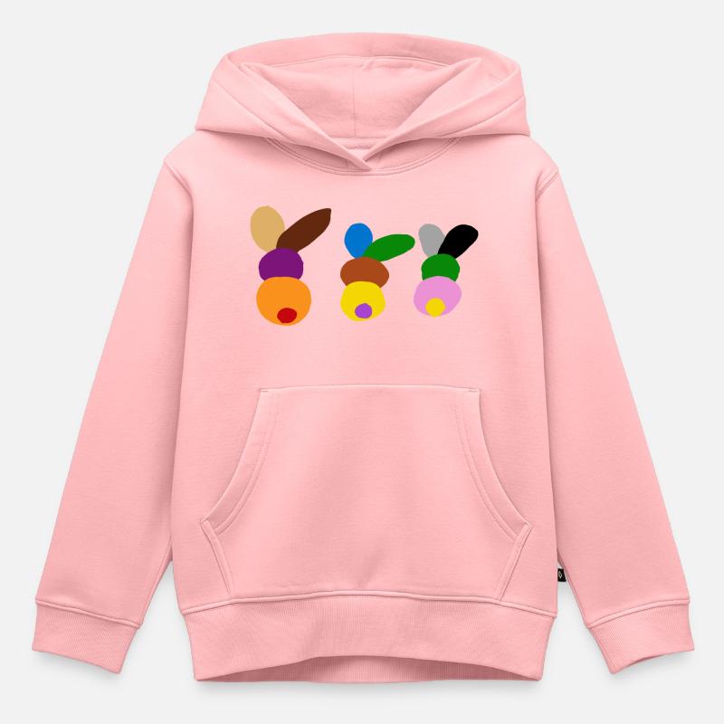 Famille de lapins 4image16 - Sweat Premium à capuche enfant bio - rose