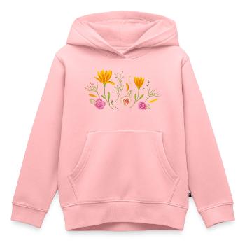 Blooming flowers - Kids Premium Organic Hoodie - rose - Front - AI Model Kid Female (0cm)
