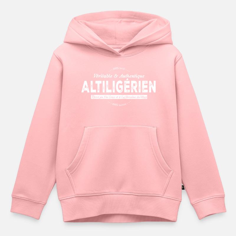 Altigérien de Haute Loire - Sweat Premium à capuche enfant bio - rose
