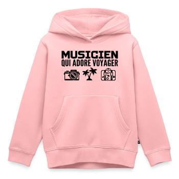 Reisende & Musiker: Leidenschaft & Entdeckung - Kinder Premium Organic Hoodie - Rosa - Vorne - AI Model Kid Female (0cm)