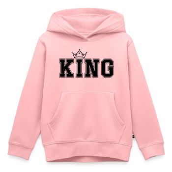 Roi - Sweat Premium à capuche enfant bio - rose - Devant - AI Model Kid Female (0cm)