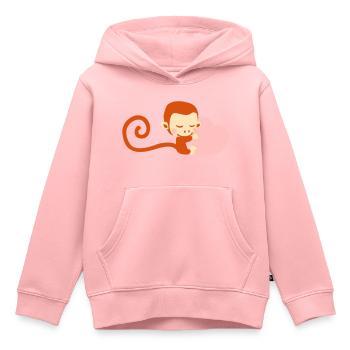 cute little monkey in love - Kids Premium Organic Hoodie - rose - Front - AI Model Kid Female (0cm)