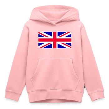 Royaume-Uni - Union Jack - Sweat Premium à capuche enfant bio - rose - Devant - AI Model Kid Female (0cm)