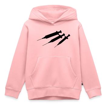 Seringues - Sweat Premium à capuche enfant bio - rose - Devant - AI Model Kid Female (0cm)