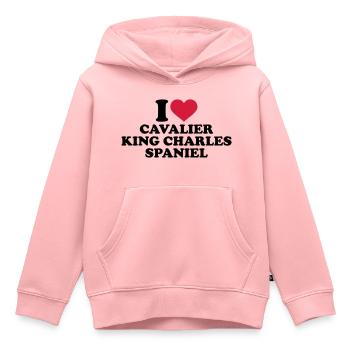 Cavalier King Charles Spaniel - Kinder Premium Organic Hoodie - Rosa - Vorne - AI Model Kid Female (0cm)