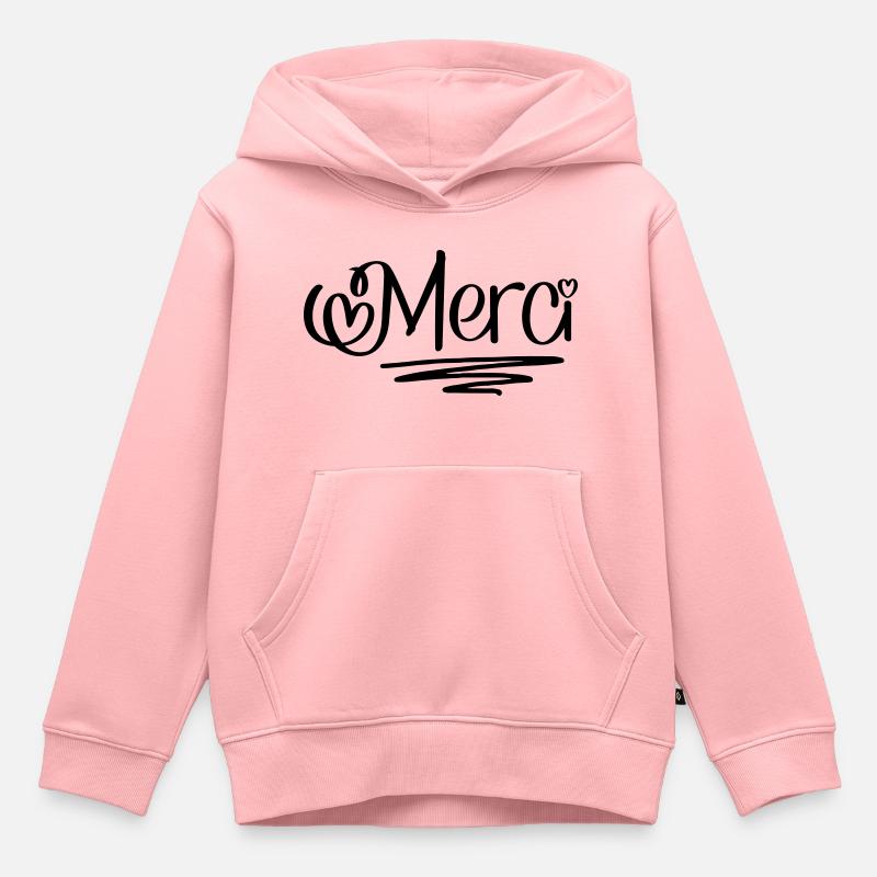 Merci - Sweat Premium à capuche enfant bio - rose