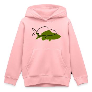 Poisson rouge - Sweat Premium à capuche enfant bio - rose - Devant - AI Model Kid Female (0cm)