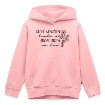 Kleine Menschen brauchen so große Herzen wie deins - Kinder Premium Organic Hoodie - Rosa - Vorne - AI Model Kid Female (0cm)