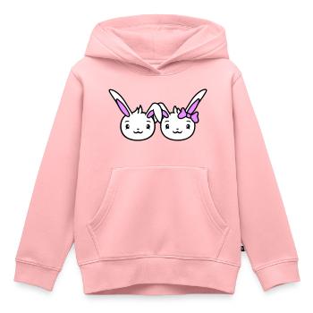 2 Bunnies Two Girlfriend Love Couple In Love Cute - Kids Premium Organic Hoodie - rose - Front - AI Model Kid Female (0cm)