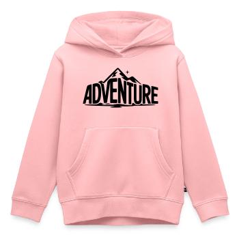 🏔 ADVENTURE – Hörst du den Ruf der Berge? - Kinder Premium Organic Hoodie - Rosa - Vorne - AI Model Kid Female (0cm)