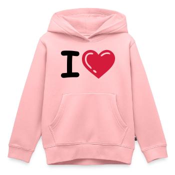I heart / I love (Herz) 04.0 - Kinder Premium Organic Hoodie - Rosa - Vorne - AI Model Kid Female (0cm)