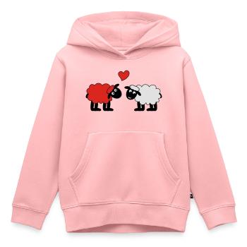 sheep happily in love sheep sheep lamb heart - Kids Premium Organic Hoodie - rose - Front - AI Model Kid Female (0cm)