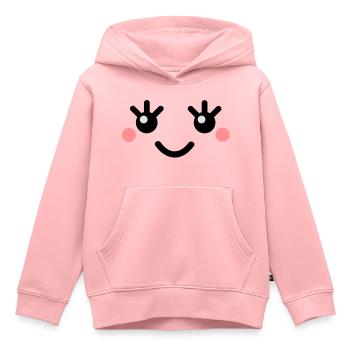 cute_face - Sweat Premium à capuche enfant bio - rose - Devant - AI Model Kid Female (0cm)