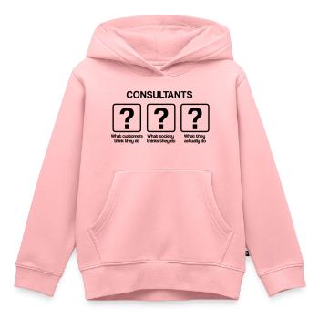 Consultant - What my friends think I do - Kinder Premium Organic Hoodie - Rosa - Vorne - AI Model Kid Female (0cm)
