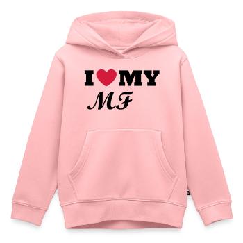 I Love my MF - Kinder Premium Organic Hoodie - Rosa - Vorne - AI Model Kid Female (0cm)