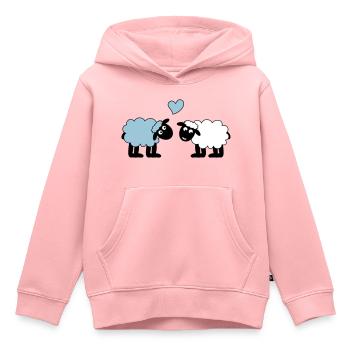 mouton joyeusement amoureux mouton mouton cœur d’agneau - Sweat Premium à capuche enfant bio - rose - Devant - AI Model Kid Female (0cm)