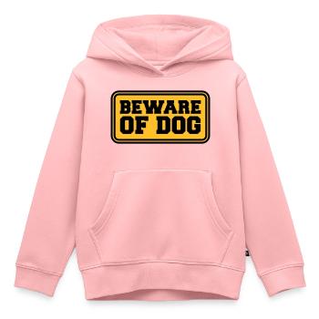 Beware Of Dog - Kids Premium Organic Hoodie - rose - Front - AI Model Kid Female (0cm)