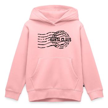 santa_claus_sc25 - Sweat Premium à capuche enfant bio - rose - Devant - AI Model Kid Female (0cm)