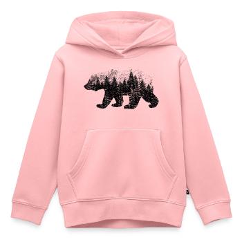 Bär (Wald, used) - Kinder Premium Organic Hoodie - Rosa - Vorne - AI Model Kid Female (0cm)