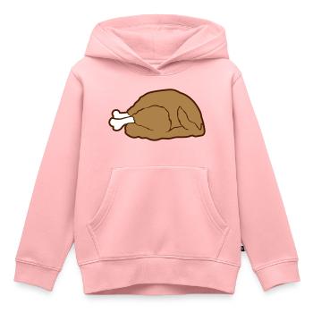 Rôti de dinde de dessin animé - Sweat Premium à capuche enfant bio - rose - Devant - AI Model Kid Female (0cm)