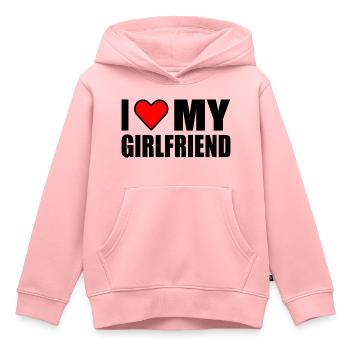 I love my girlfriend - Kinder Premium Organic Hoodie - Rosa - Vorne - AI Model Kid Female (0cm)