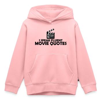 parler couramment des citations de films - Sweat Premium à capuche enfant bio - rose - Devant - AI Model Kid Female (0cm)
