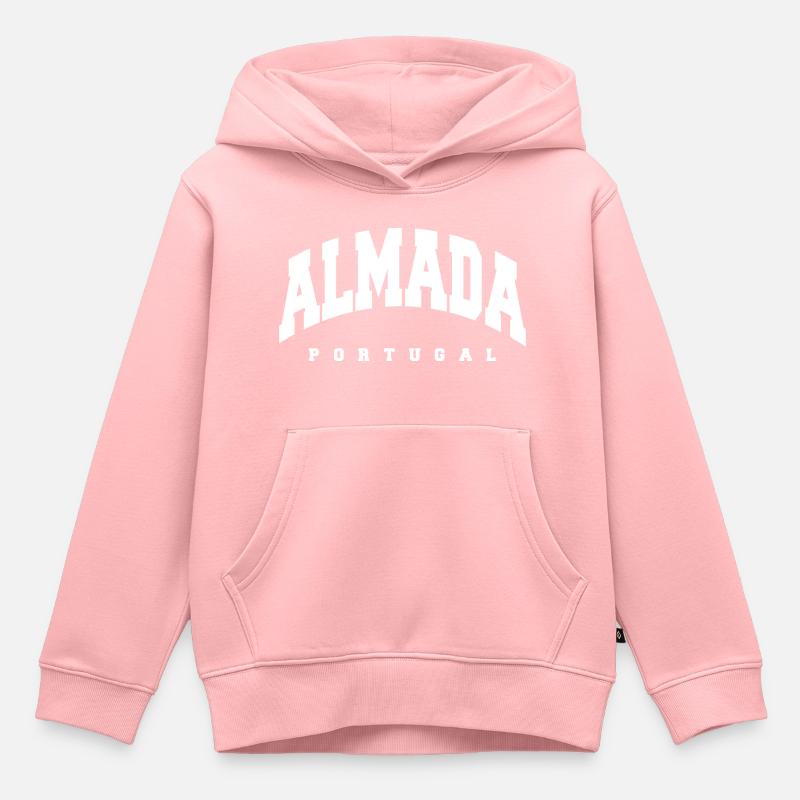 Almada - Sweat Premium à capuche enfant bio - rose