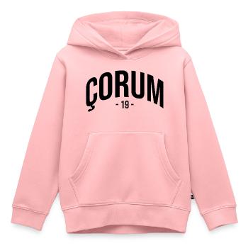 Corum 19 Turquie Türkiye TR Cadeau Vacances Turc - Sweat Premium à capuche enfant bio - rose - Devant - AI Model Kid Female (0cm)
