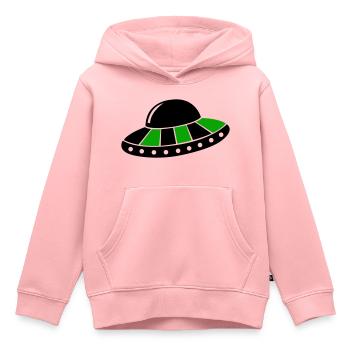 OVNI - Sweat Premium à capuche enfant bio - rose - Devant - AI Model Kid Female (0cm)