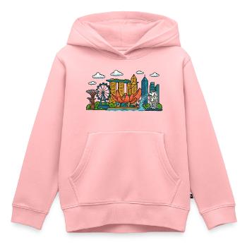 singapur city skyline - Kinder Premium Organic Hoodie - Rosa - Vorne - AI Model Kid Female (0cm)