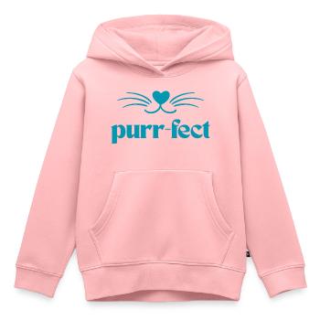 T shirt ronronnement / chats avec ronronnements mignons - Sweat Premium à capuche enfant bio - rose - Devant - AI Model Kid Female (0cm)