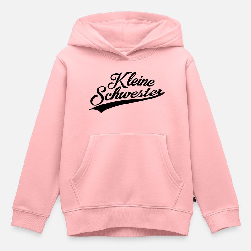 Handwriting petite soeur - Sweat Premium à capuche enfant bio - rose