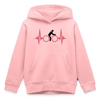 puls puls fréquence vélo biker spor - Sweat Premium à capuche enfant bio - rose - Devant - AI Model Kid Female (0cm)