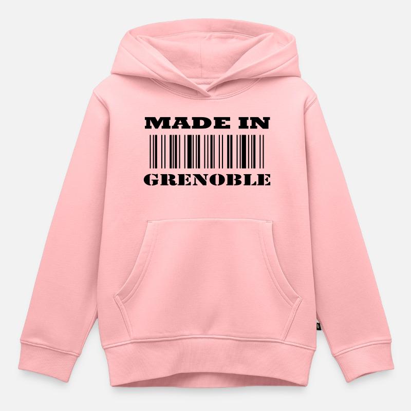 Made in GRENOBLE - Sweat Premium à capuche enfant bio - rose