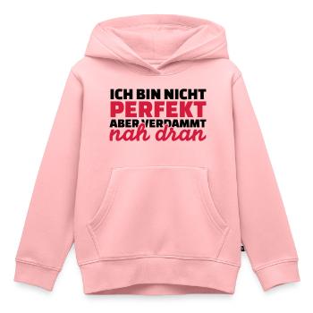 Perfekt - Kinder Premium Organic Hoodie - Rosa - Vorne - AI Model Kid Female (0cm)