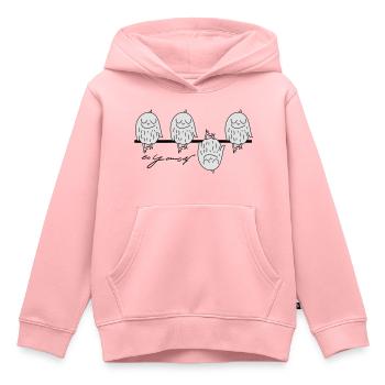 quatre oiseaux - Sweat Premium à capuche enfant bio - rose - Devant - AI Model Kid Female (0cm)