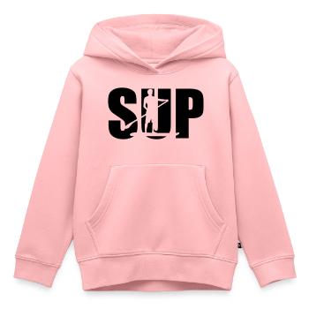 SUP - Sweat Premium à capuche enfant bio - rose - Devant - AI Model Kid Female (0cm)