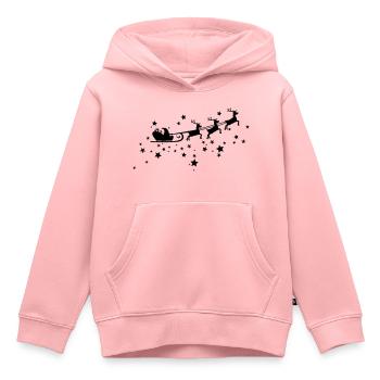 Christkind mit Schlitten am Sternenhimmel - Kinder Premium Organic Hoodie - Rosa - Vorne - AI Model Kid Female (0cm)