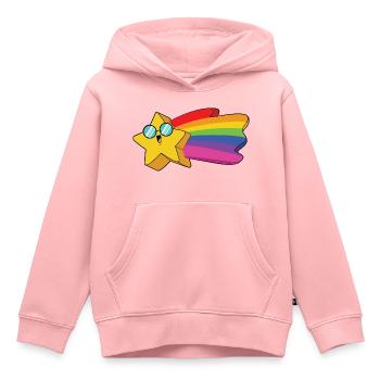 Arc-en-ciel étoilé - Sweat Premium à capuche enfant bio - rose - Devant - AI Model Kid Female (0cm)