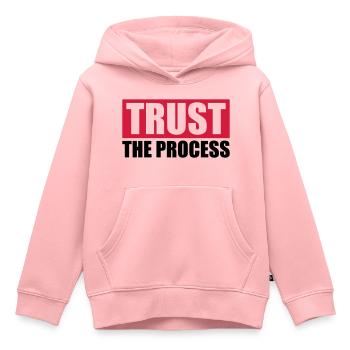 faire confiance au processus Devis - Sweat Premium à capuche enfant bio - rose - Devant - AI Model Kid Female (0cm)