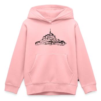 1bit Pixel Mont Saint Michel - Kinder Premium Organic Hoodie - Rosa - Vorne - AI Model Kid Female (0cm)