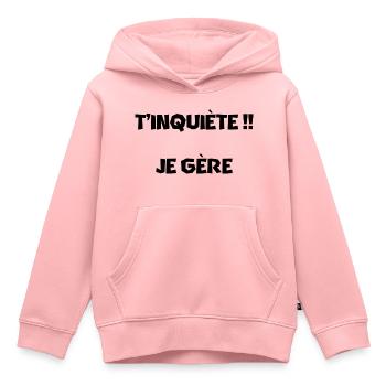 Keine Sorge, ich schaffe das! - Kinder Premium Organic Hoodie - Rosa - Vorne - AI Model Kid Female (0cm)