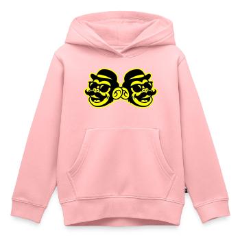 Singe Gentleman Drôle - Sweat Premium à capuche enfant bio - rose - Devant - AI Model Kid Female (0cm)