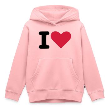 i love - Kinder Premium Organic Hoodie - Rosa - Vorne - AI Model Kid Female (0cm)