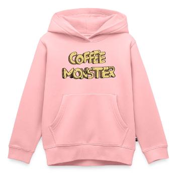 textcoffee_monster - Kids Premium Organic Hoodie - rose - Front - AI Model Kid Female (0cm)